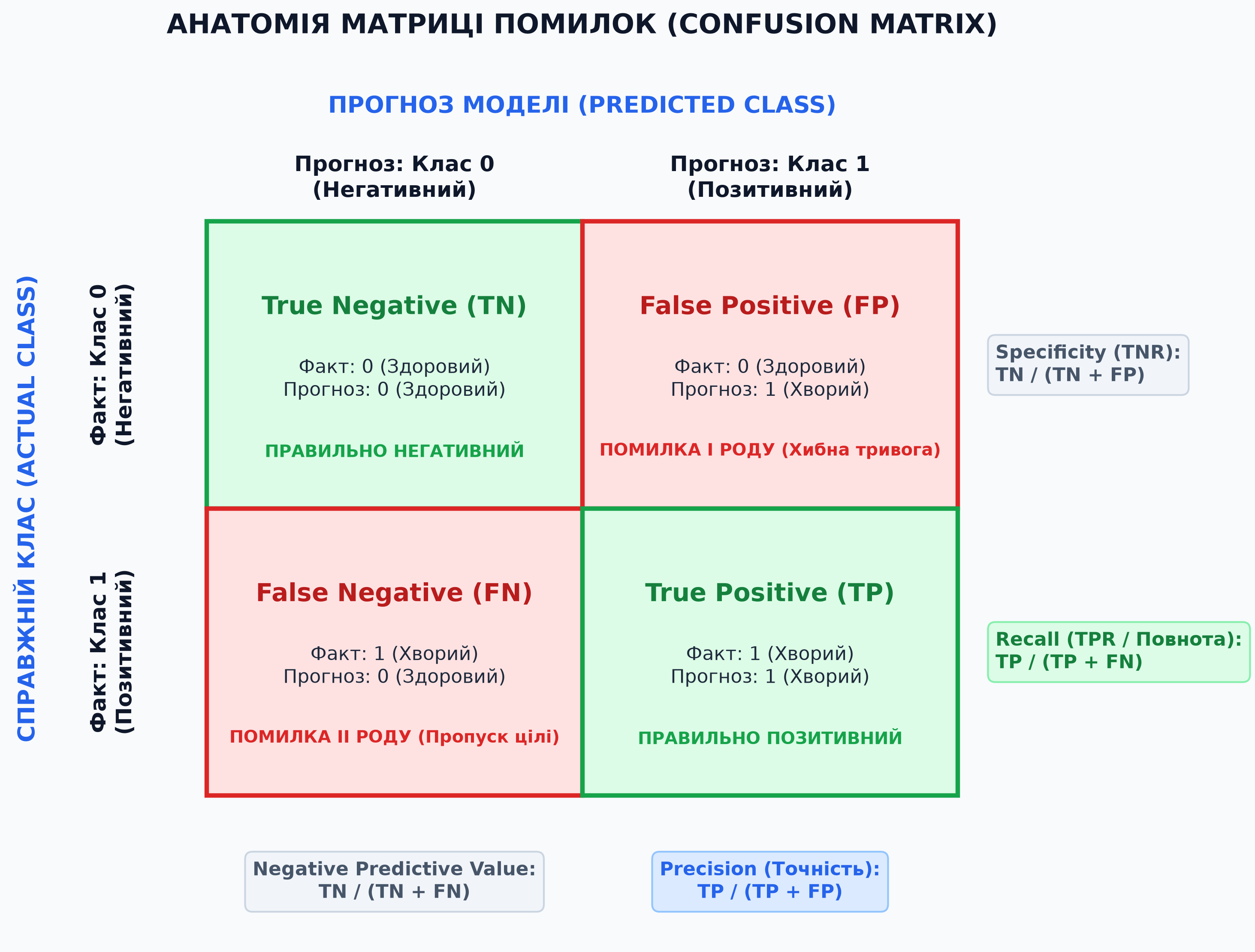 Структура Confusion Matrix з поясненнями