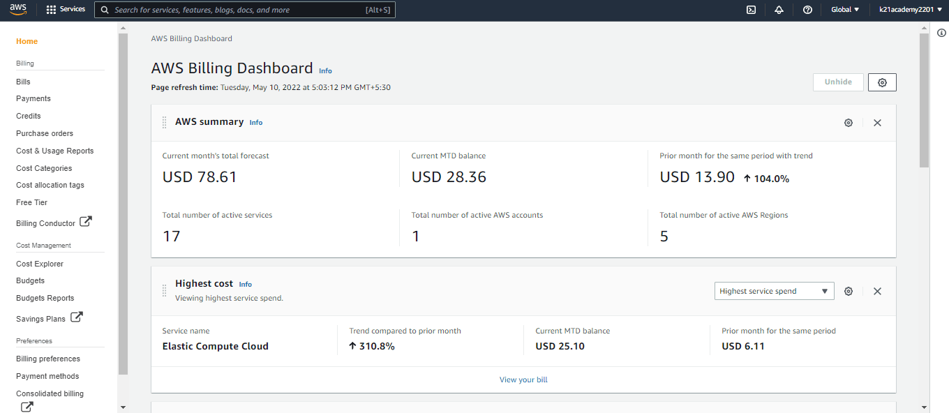 AWS Budget creation wizard showing budget type selection with Cost budget option selected
