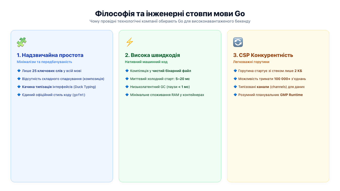 Філософія та інженерні стовпи Go