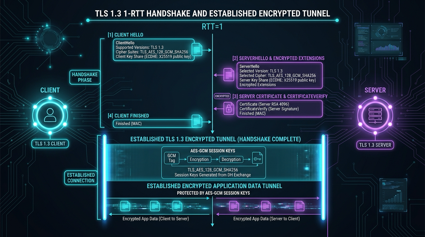 Повна послідовність повідомлень TLS 1.3 Handshake