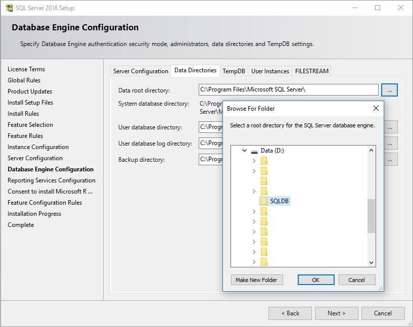 Встановлення кореневого каталогу даних