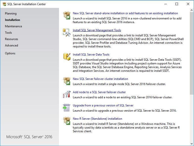 Центр інсталяції SQL Server